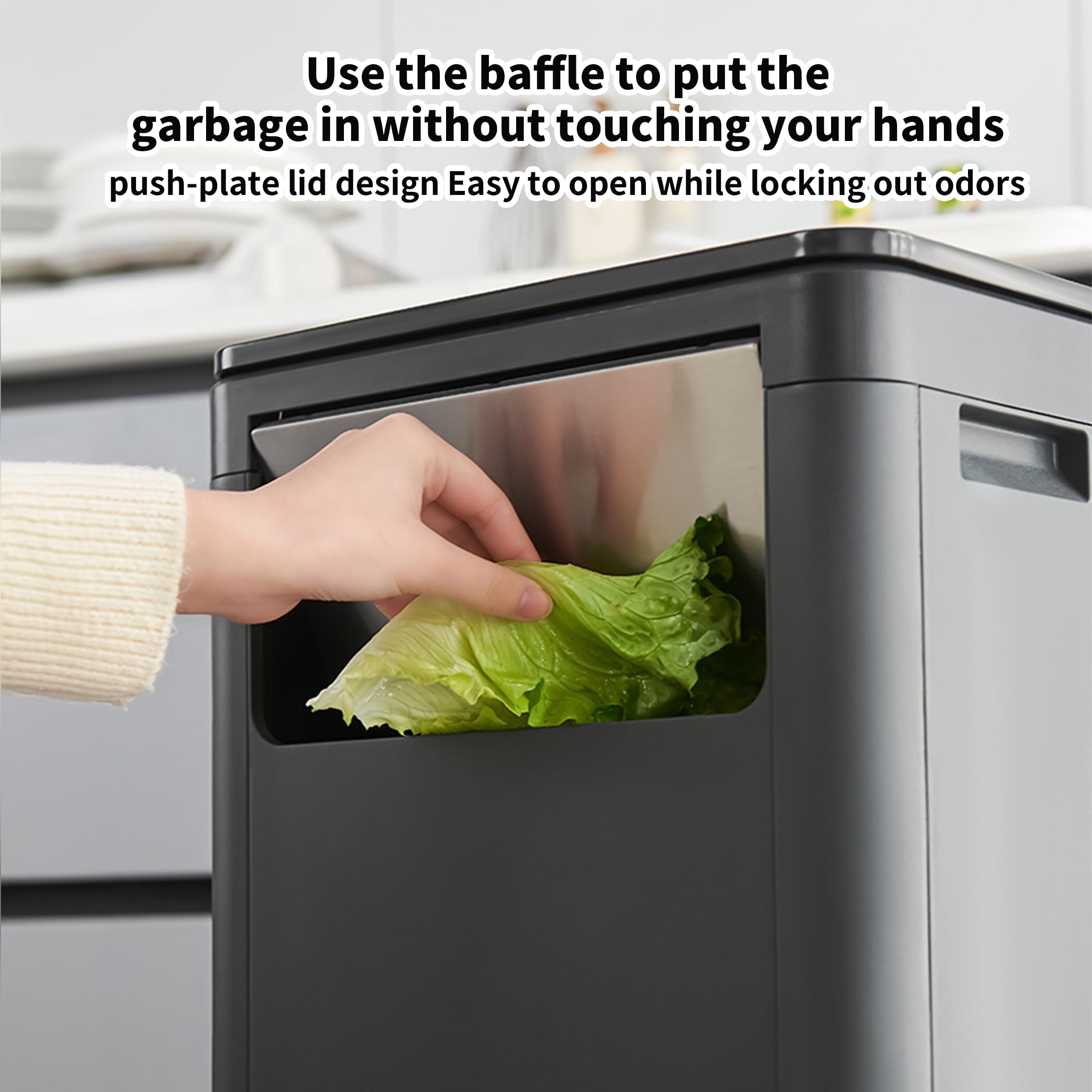 WanWanKa inner bucket back hole keeps waste bags secure.