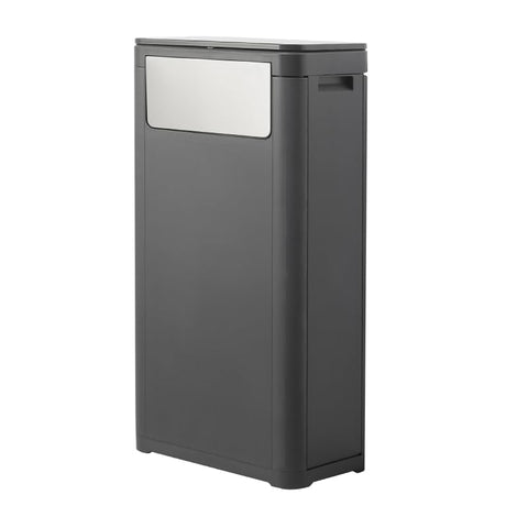 WanWanKa tall skinny trash can with lid fits tight spaces in modern bathrooms.