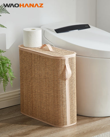 WAOHANAZ 32L capacity demonstrates ample storage for 16 rolls in a bathroom.