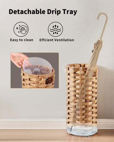 WAOHANAZ rattan stand features a steel frame for daily use.
