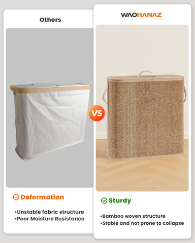 WAOHANAZ natural bamboo complements rustic or modern bathroom decor.