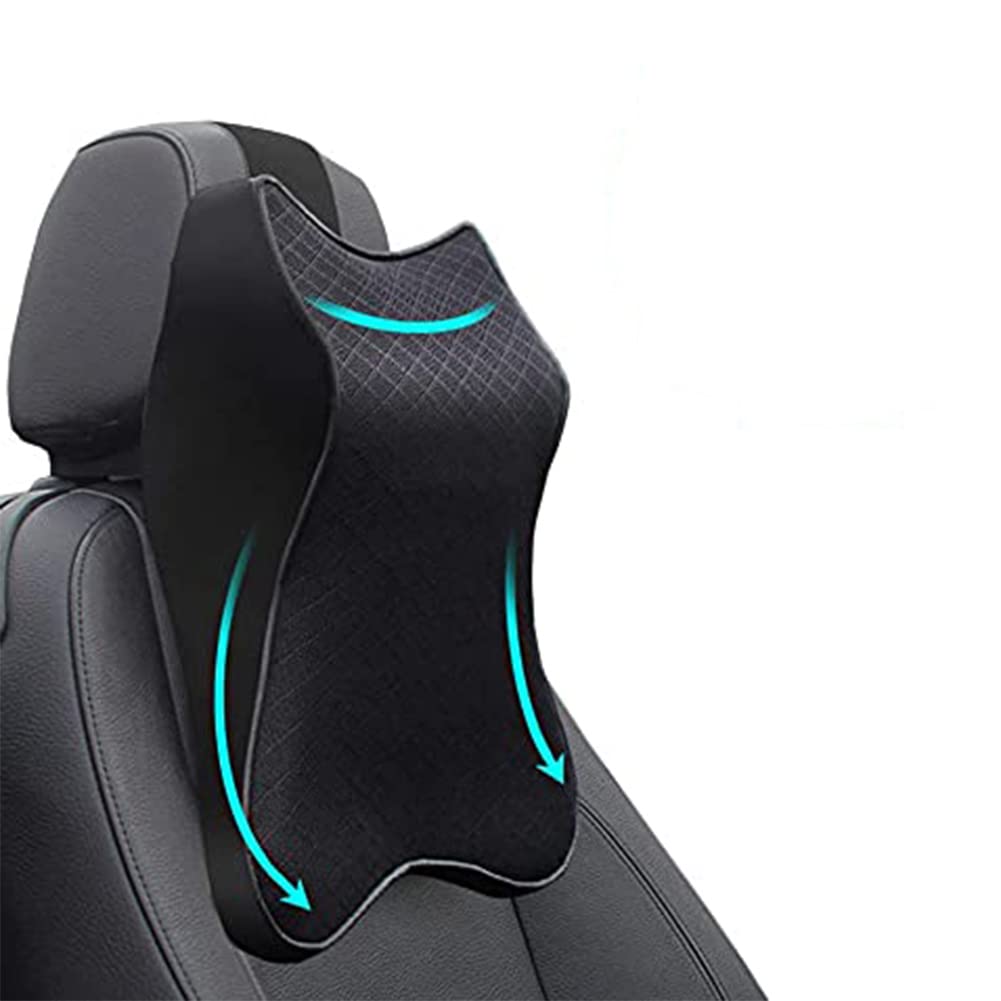 WAQIA car seat neck pillow on a car seat providing ergonomic support for long drives