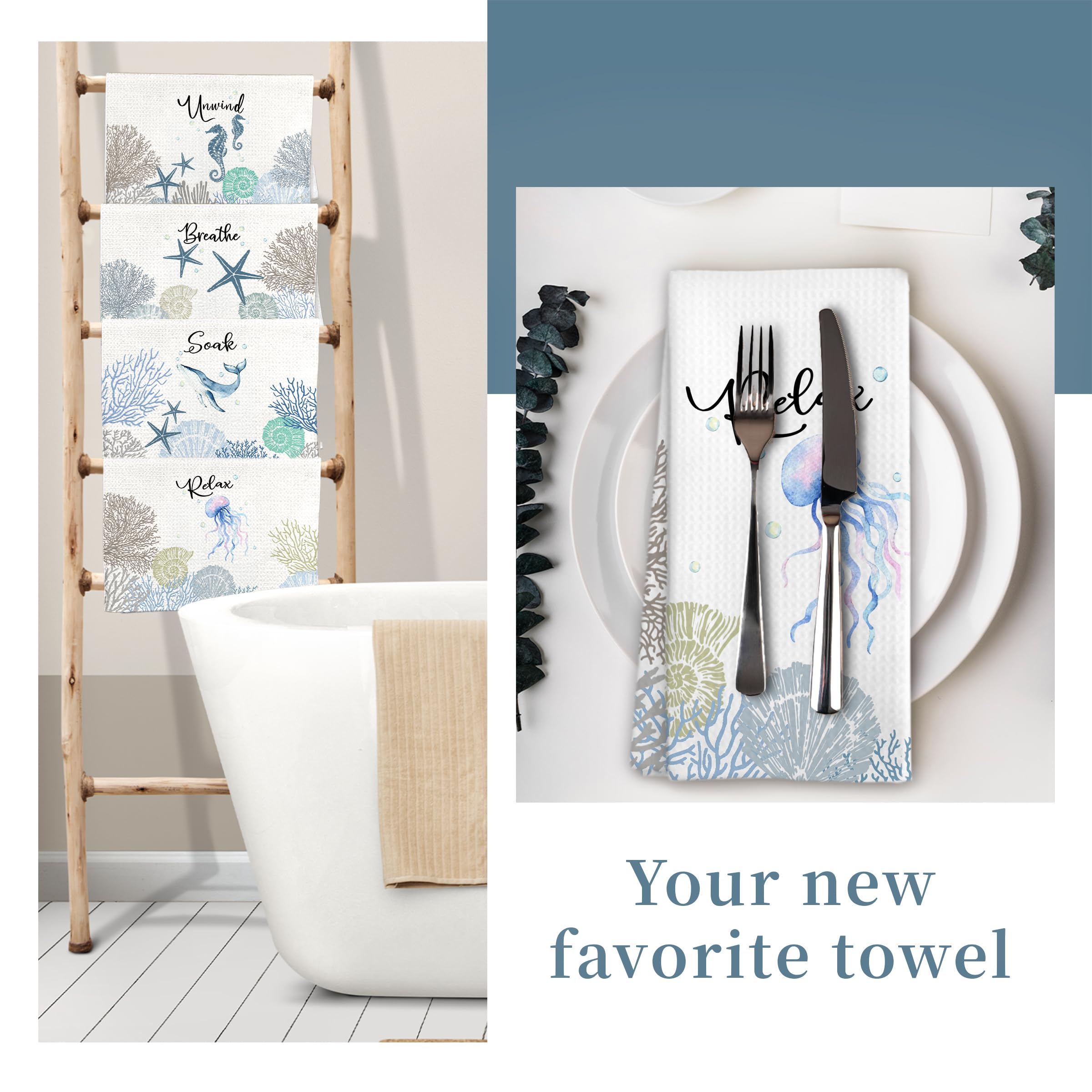 WARDOS Coastal towels ideal for kitchen cleanup after cooking
