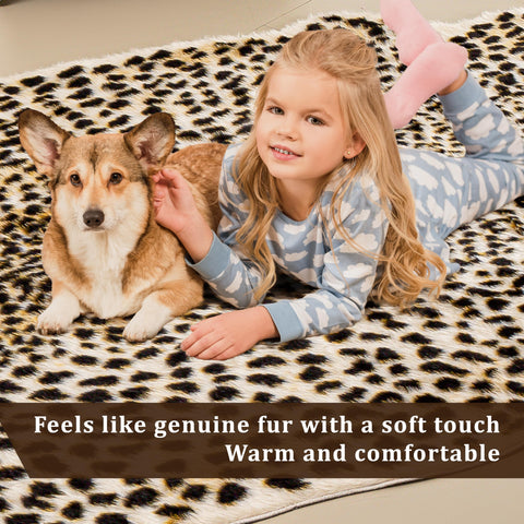 Warm Haven cheetah print rug machine washable for simple maintenance