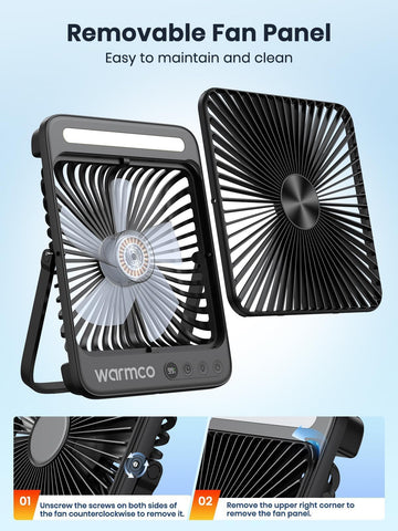 Warmco fan camping and office use, versatile all-day cooling and portability.