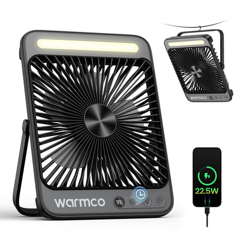 Warmco fan folded ultra-thin backpack design for easy travel and storage.