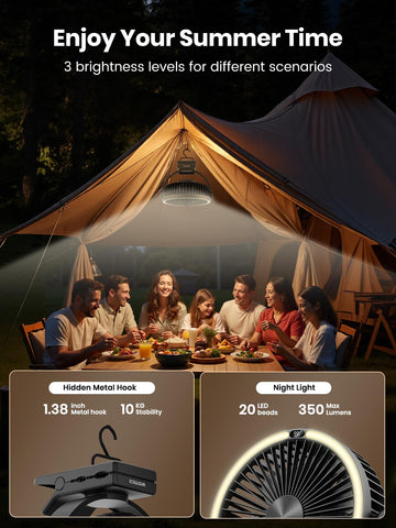 Warmco tent hanging hook and lantern setup for evenings outdoors