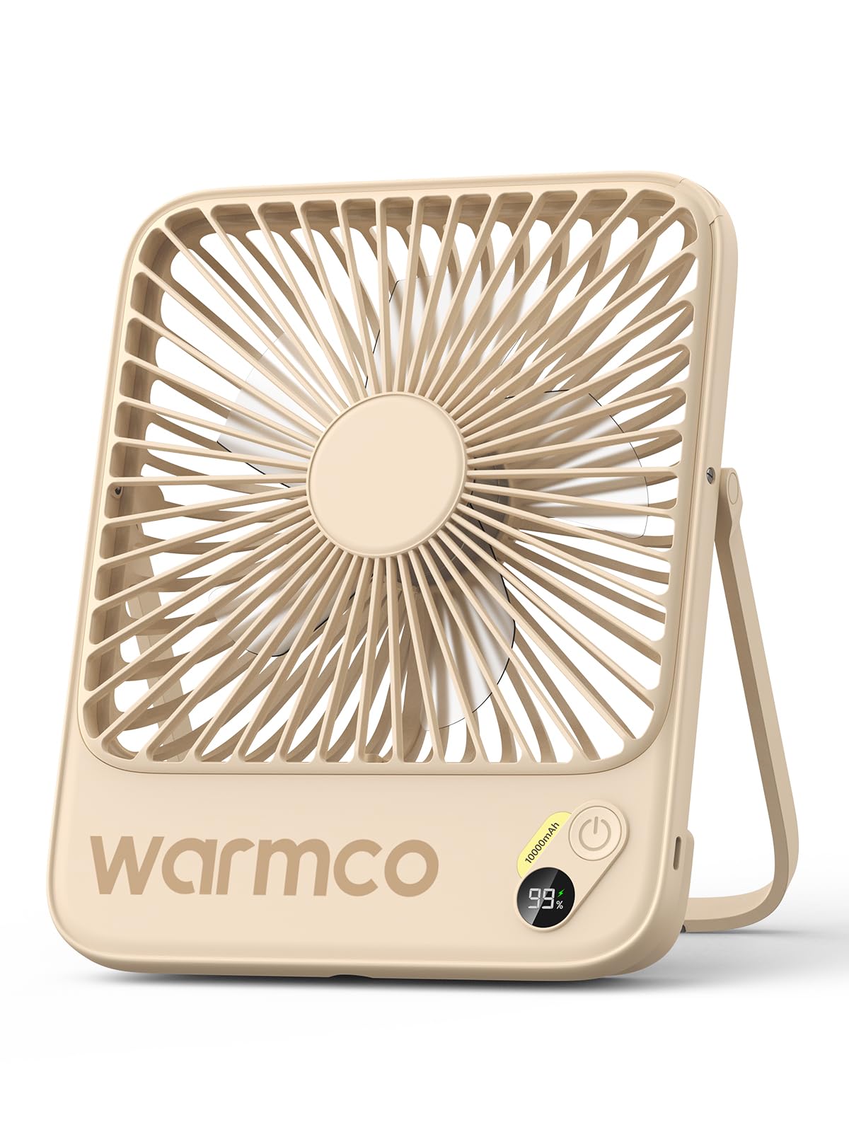 Warmco travel fan 7-inch compact profile for easy packing.