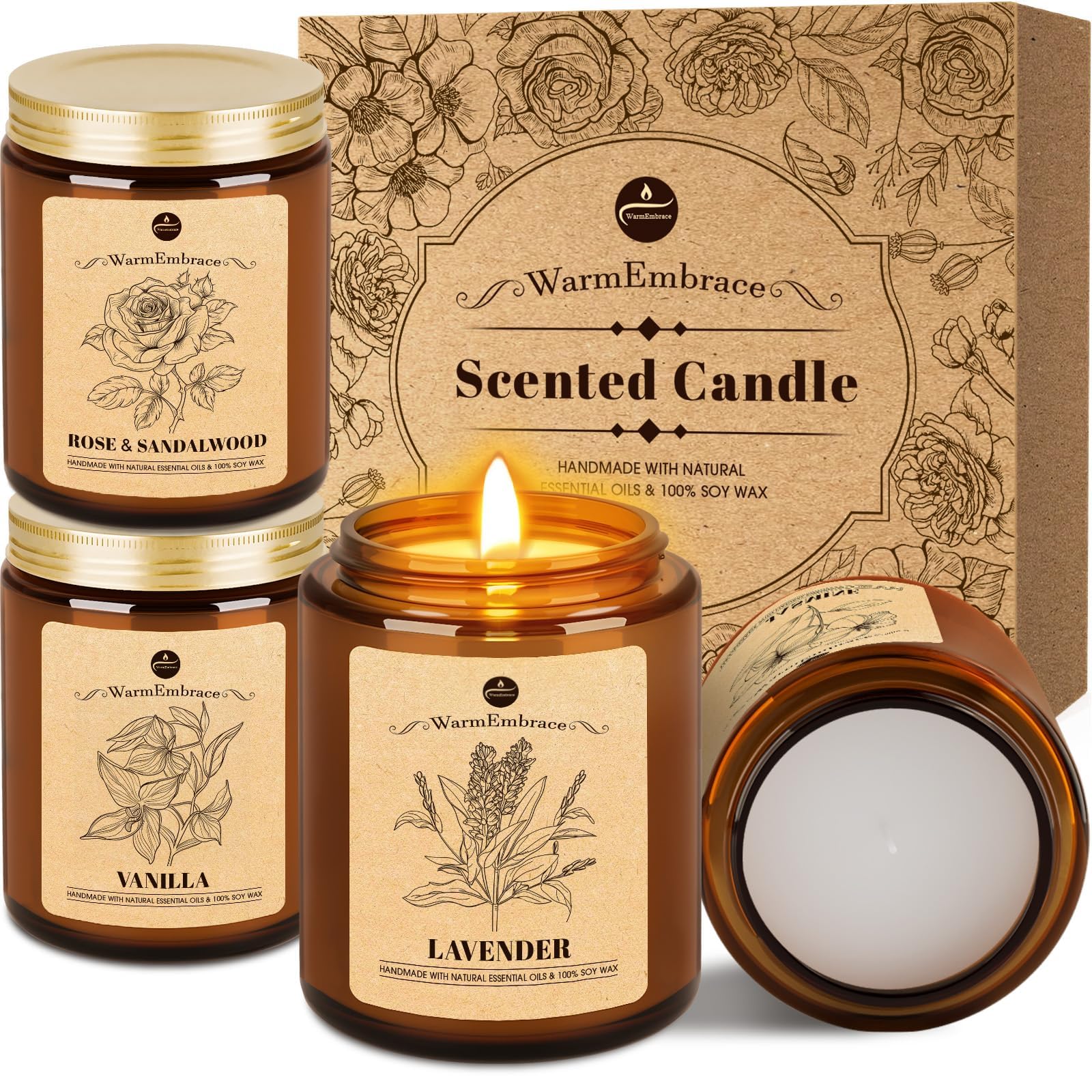 WarmEmbrace lavender candles four-pack with calming fragrance for any room