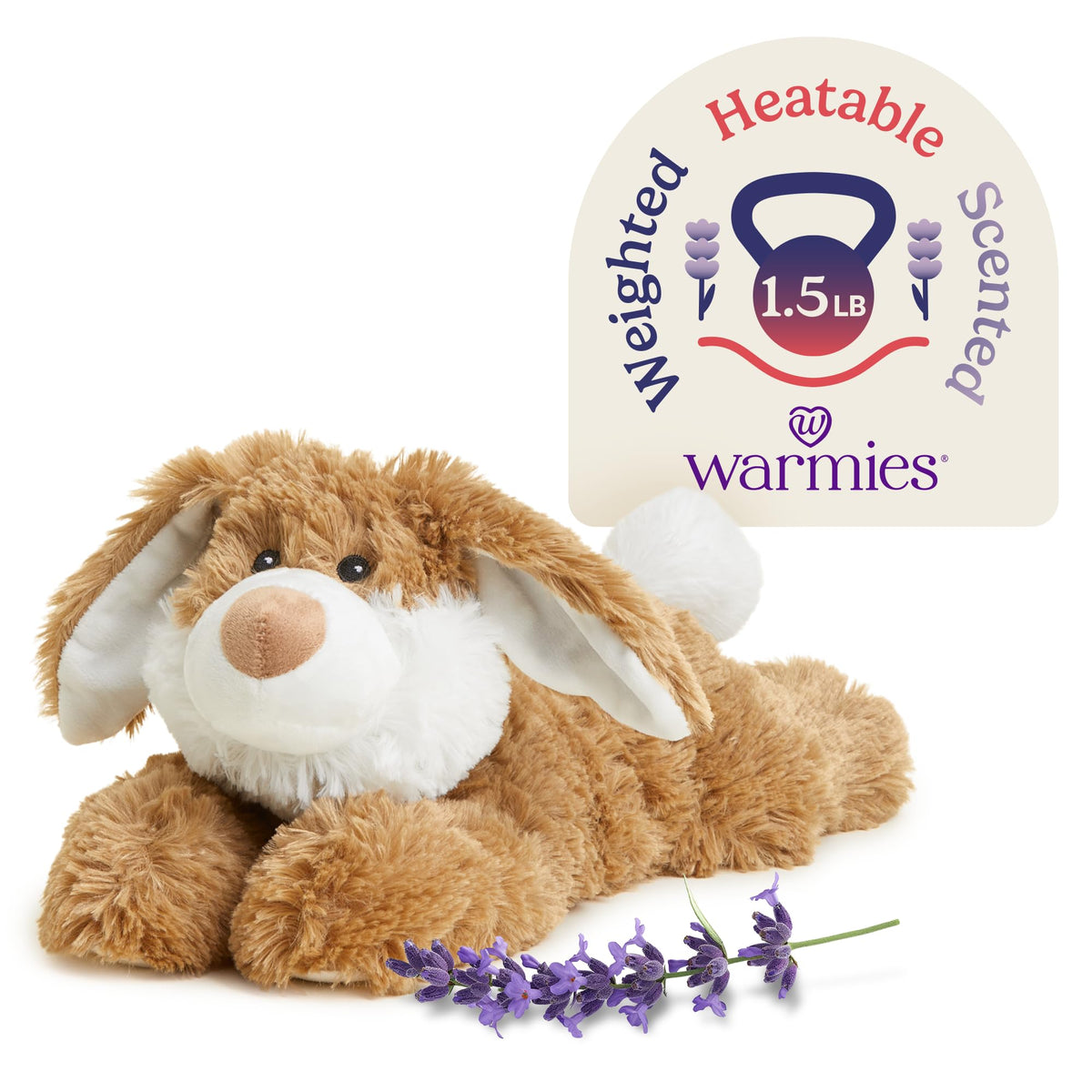 Warmies Brown Bunny microwavable plush delivering cozy warmth