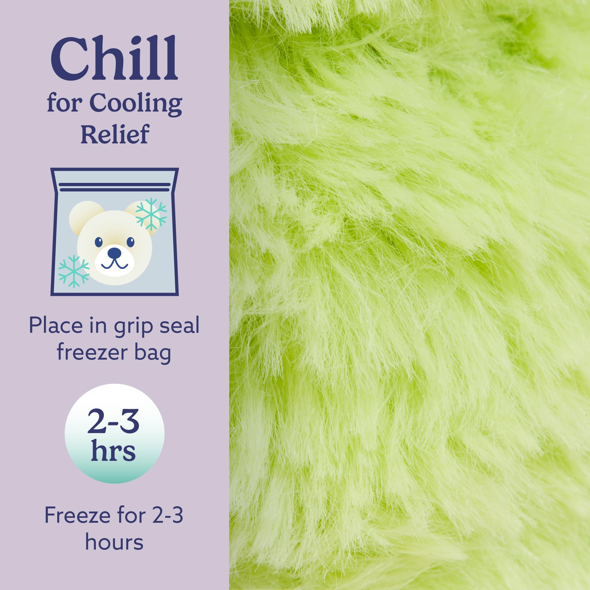 Warmies Frog cooling option for hot days.