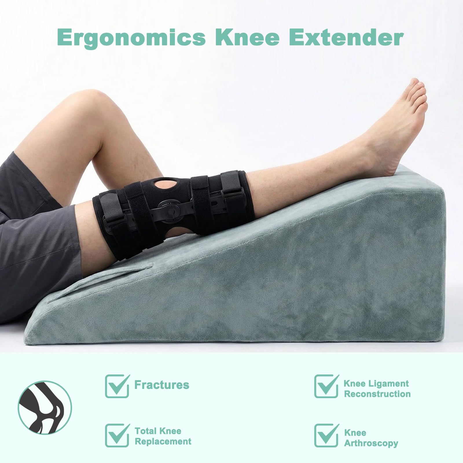 WarmInsula leg rest pillow with removable cover aids hygiene during recovery.