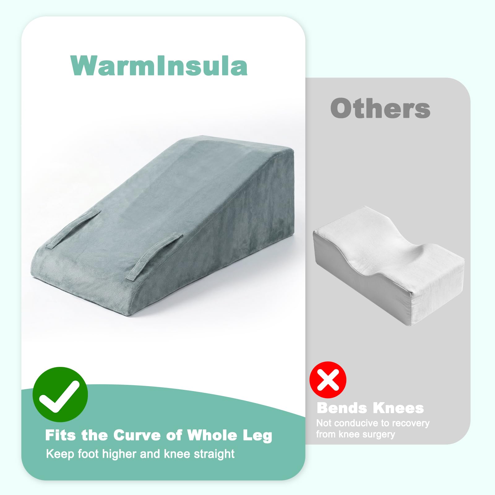 WarmInsula versatile leg support for bed or couch during daily relaxation.