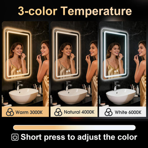 WARM&LOVE LED bathroom mirror anti-fog area keeps reflections clear.