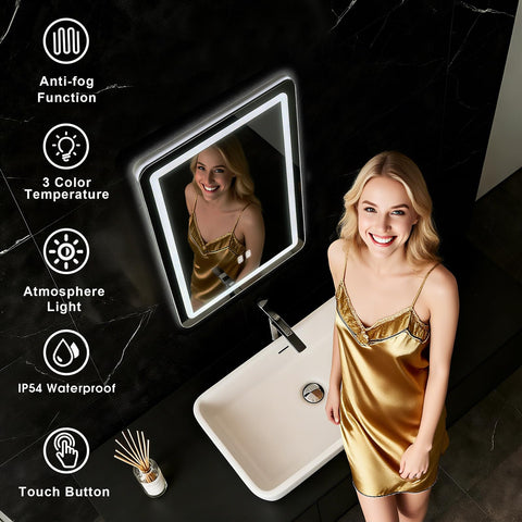 WARM&LOVE LED bathroom mirror backlight for soft ambient illumination.