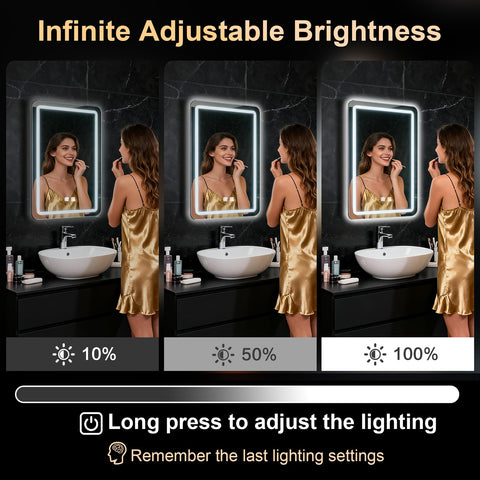 WARM&LOVE LED bathroom mirror vertical mounting saves wall space.