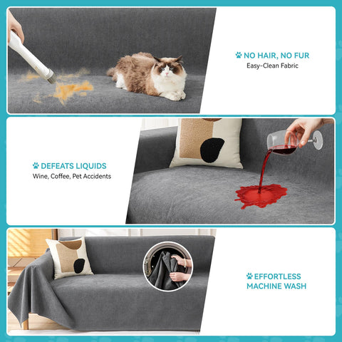 Warmstar couch protector resists pet hair for easier cleaning after play