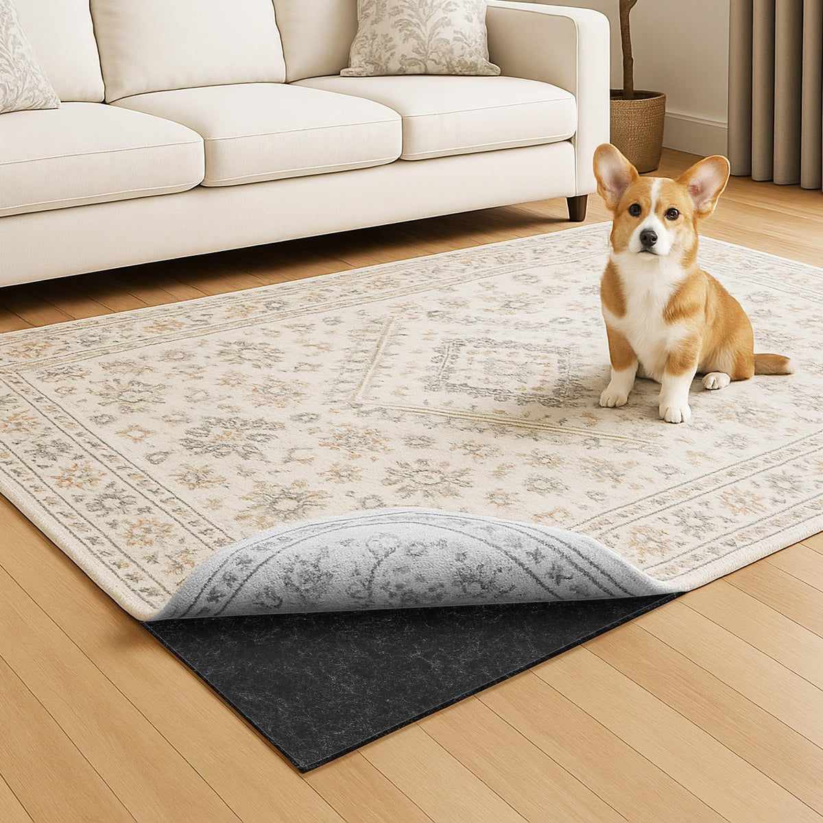 Warmstar rug pad waterproof felt underlay protects hardwood floors from spills