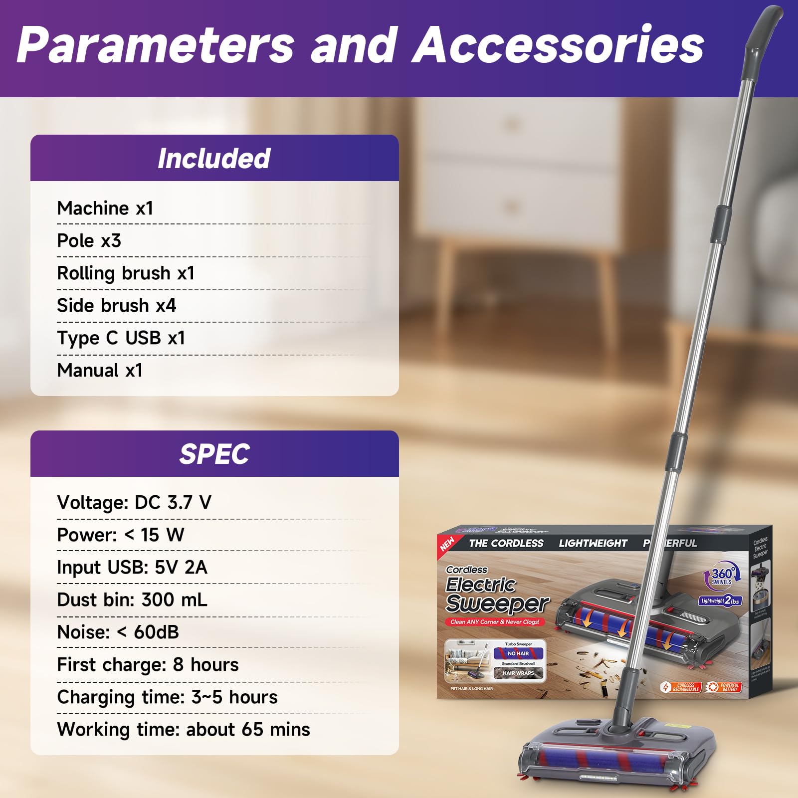 WarmWink pet hair and crumbs cleanup is quick and quiet.