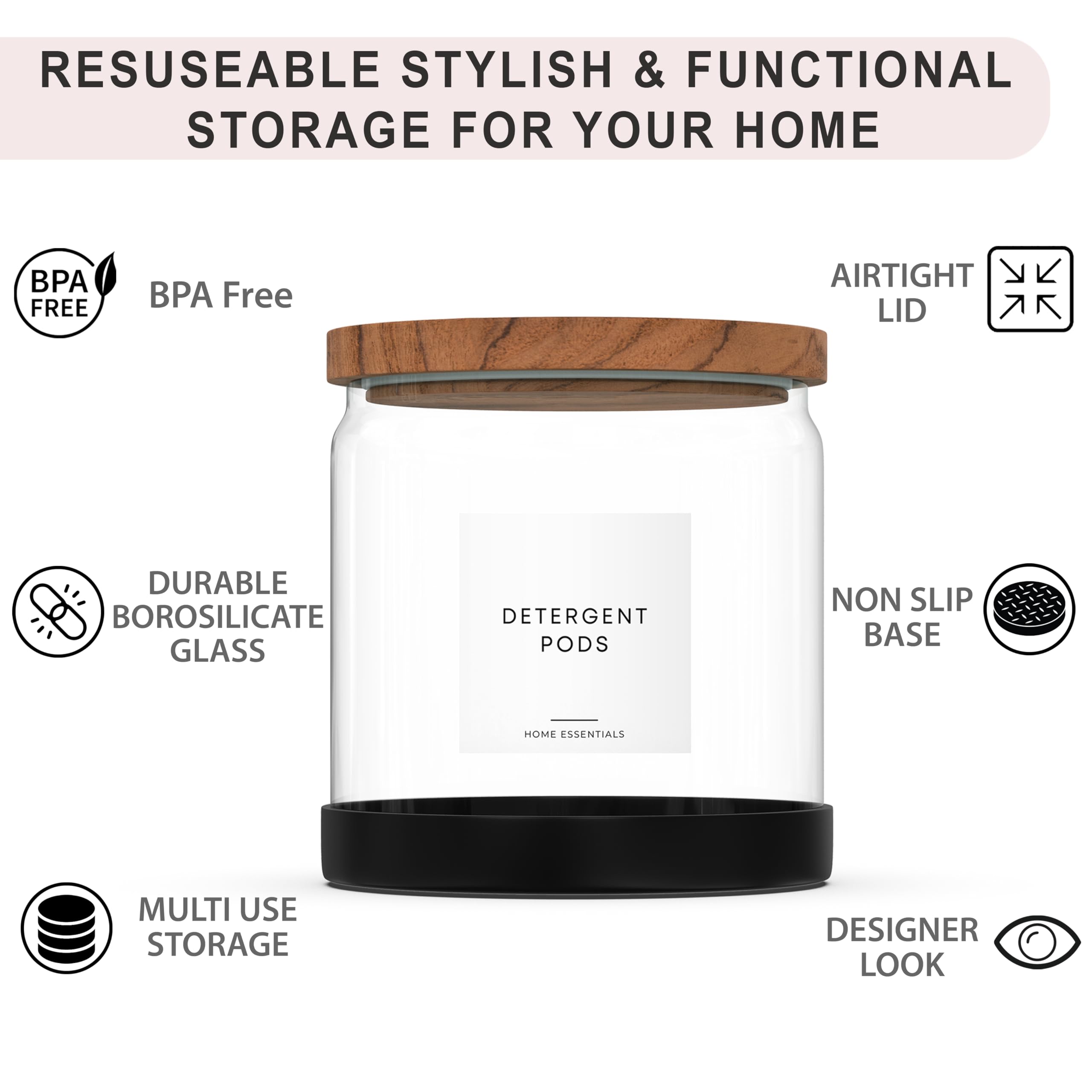 WASHEE wide-mouth jar enables quick filling and access