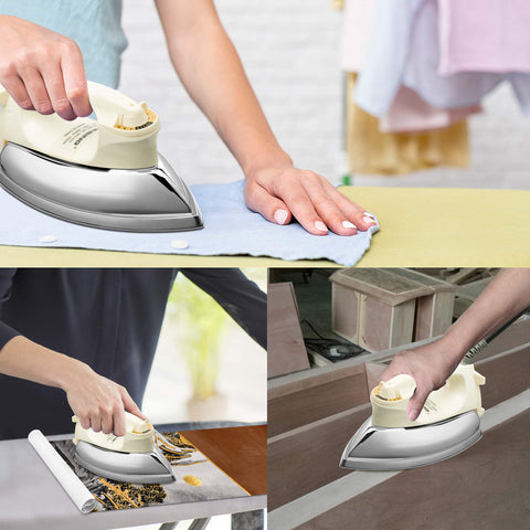 WASING compact steam-free design fits small spaces for quick touch-ups.