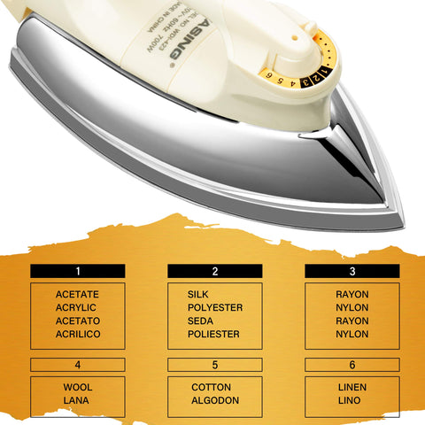 WASING adjustable settings let you tailor heat to fabric type.