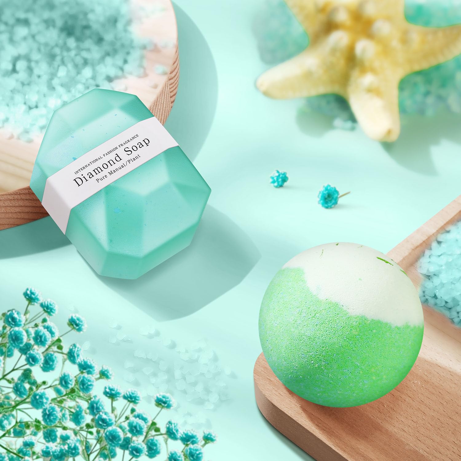 Wasocol bath bombs release calm, fizzing scents in the bath.