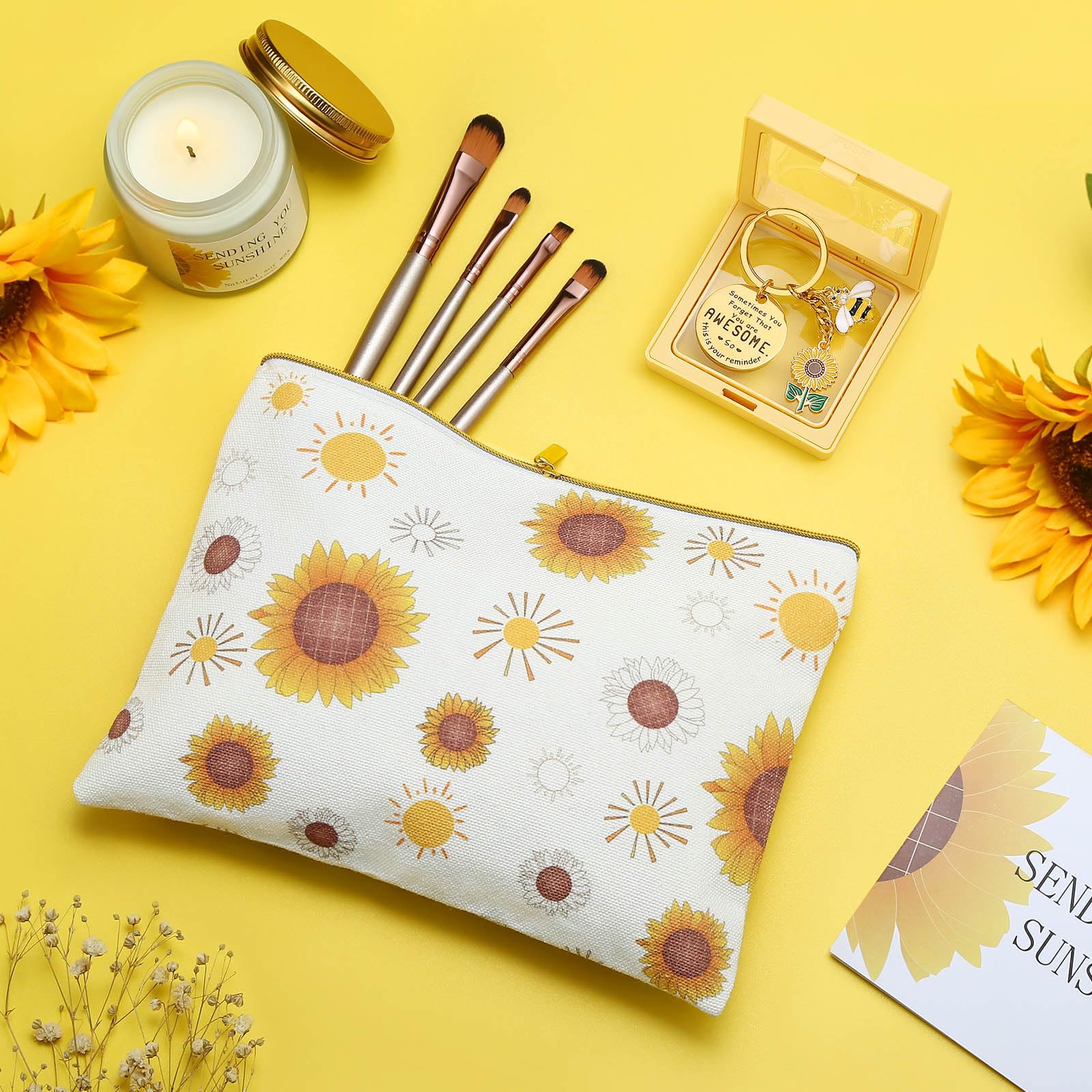 Wasocol sunflower keychain adds a cheerful accent to daily items