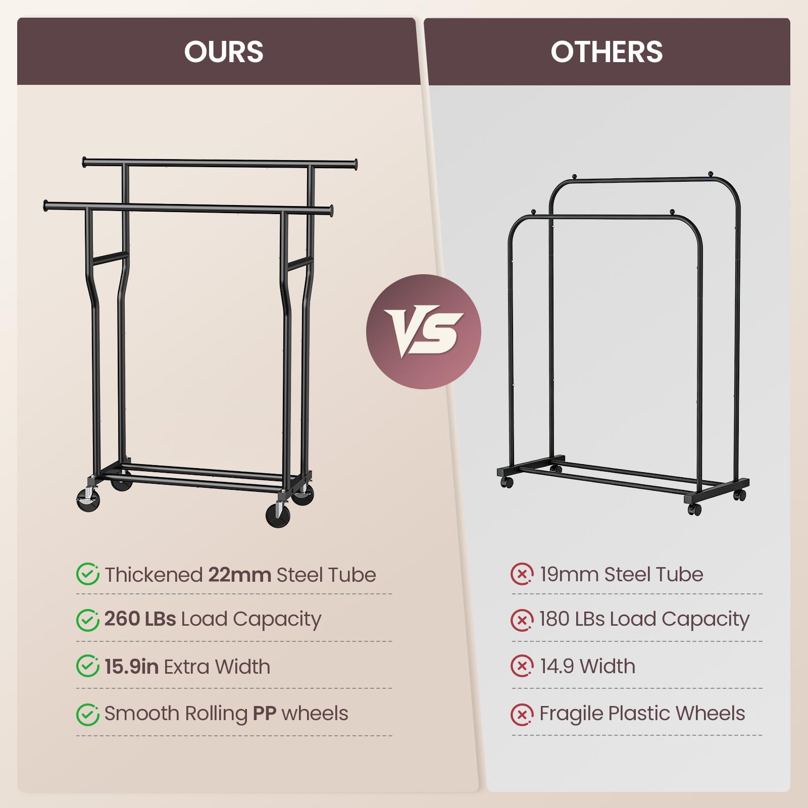 WATIOWL clothes rack tool-free assembly for quick setup.