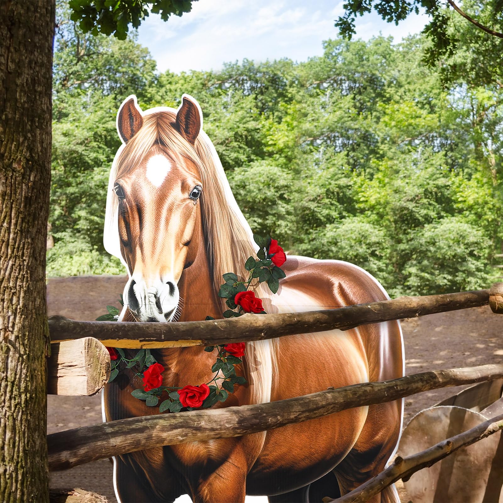 Watersay horse cardboard stand folds compactly for storage