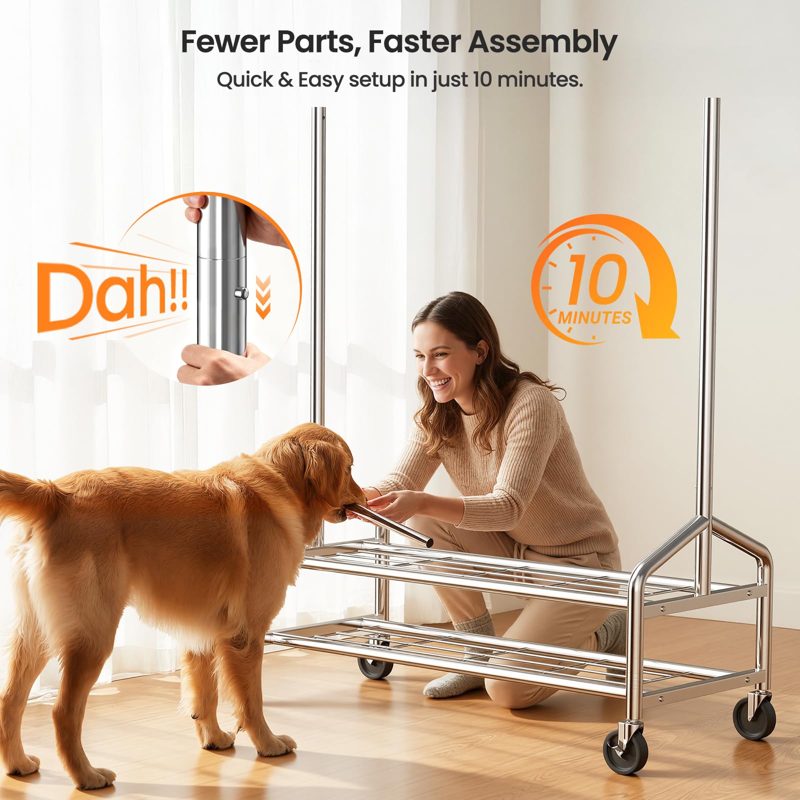 WATIOWL locking casters enable smooth maneuvering with stable positioning.