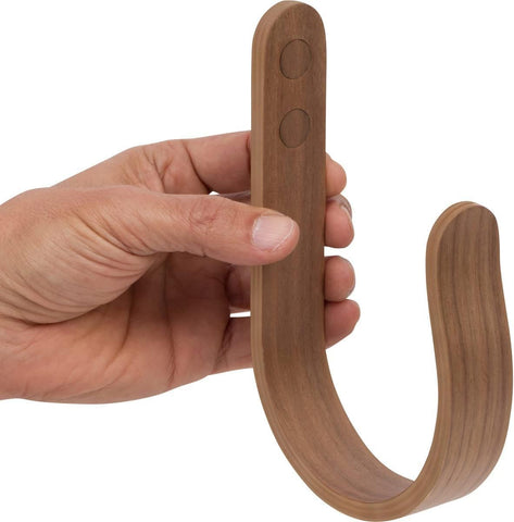 Waveply walnut wood curtain holdbacks include hardware kit for easy wall mounting