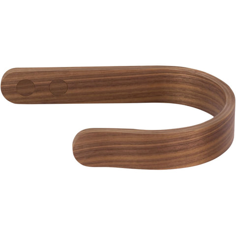 Waveply walnut wood curtain holdbacks pair viewed from front for stylish window framing