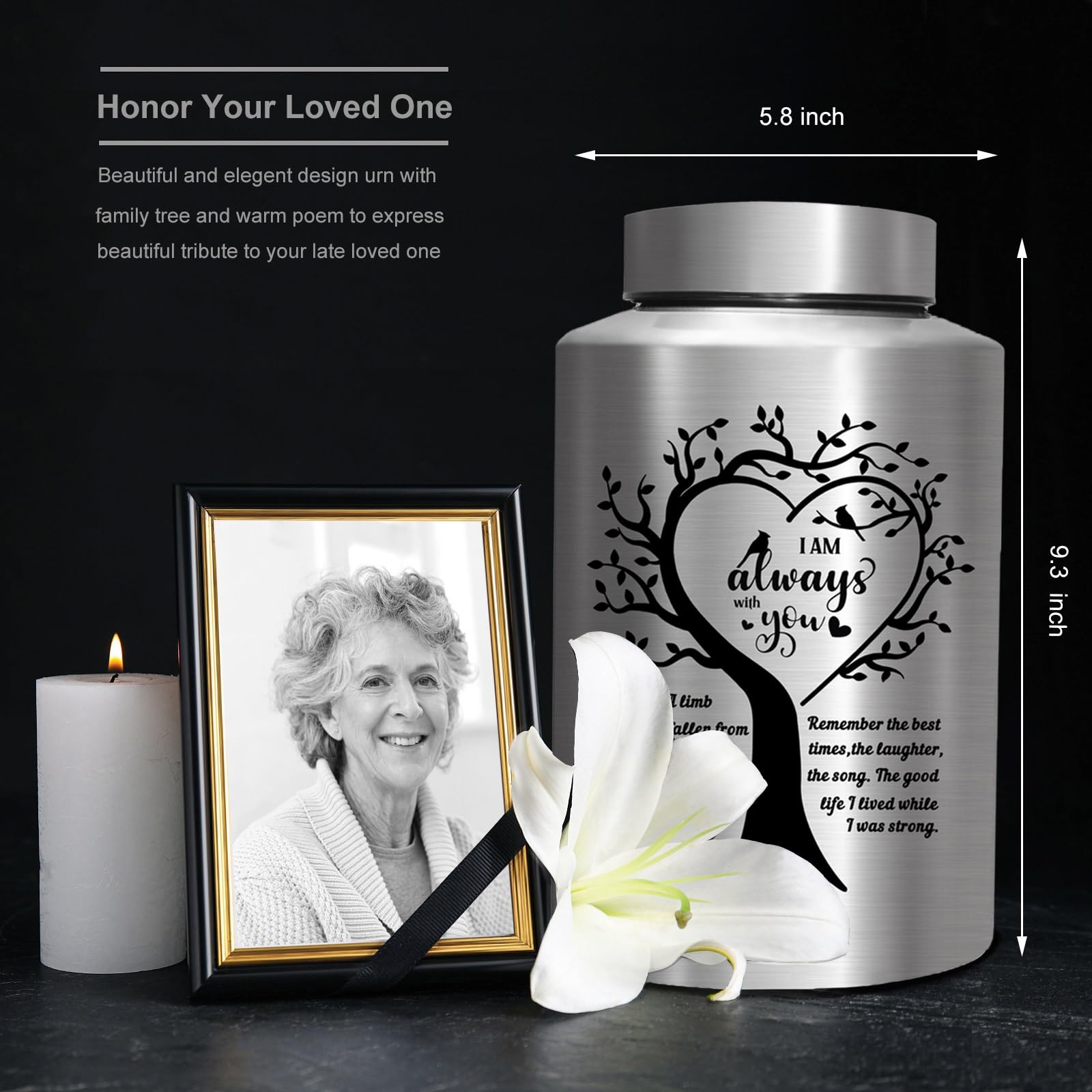 WAVITA large 220 lbs capacity urn suitable for adult remains