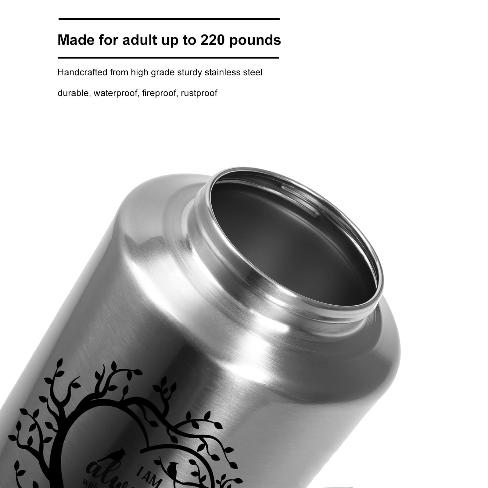 WAVITA stainless steel urn with moisture-resistant finish for lasting appearance