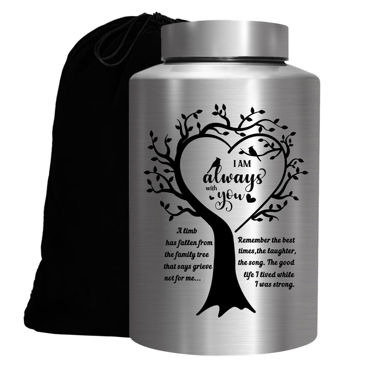 WAVITA cremation urn Tree of Life with cardinals on the front for respectful display