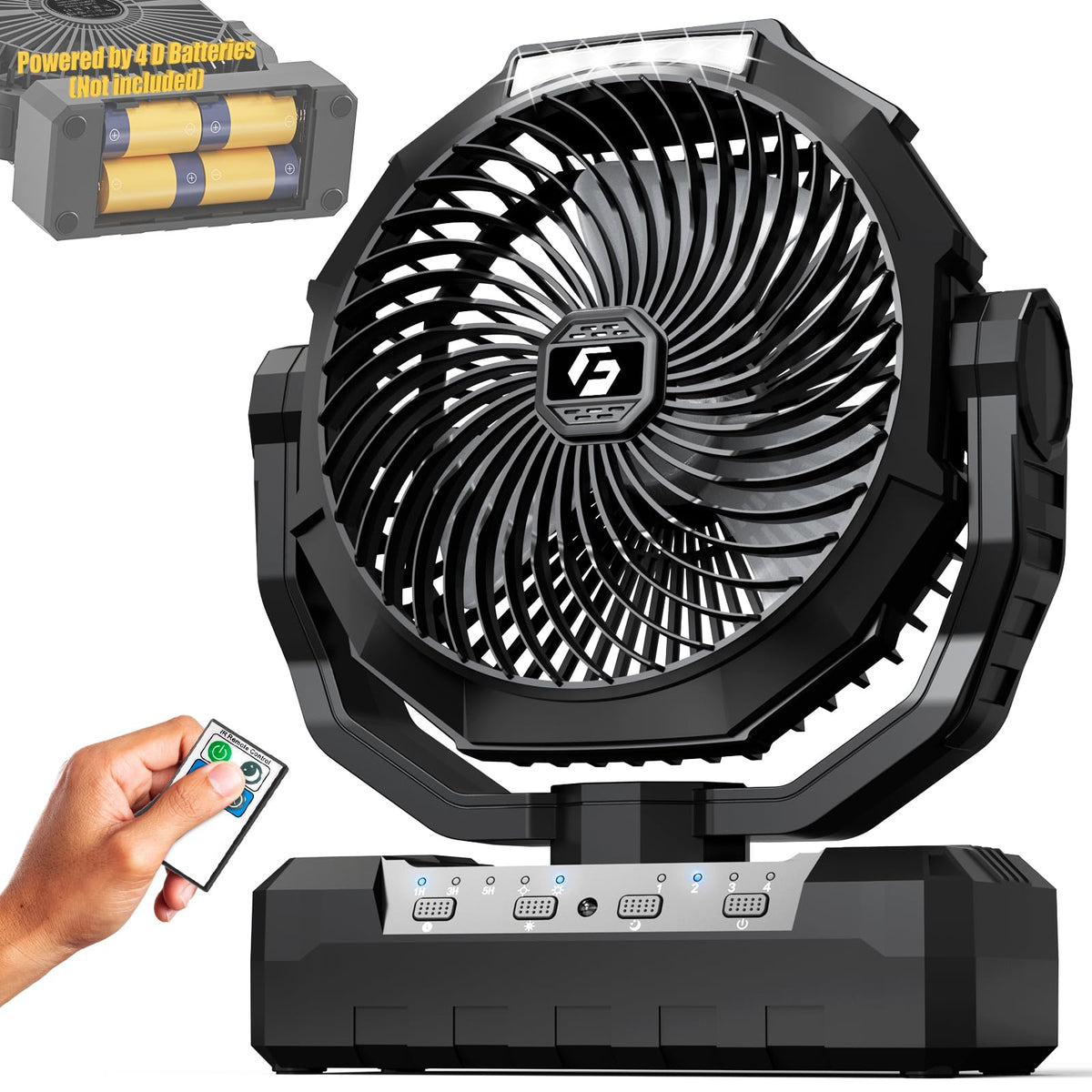Wavmill 200H Max battery fan with D-cell compatibility for extended outdoor use.