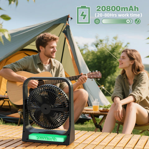Wavmill fan tilted 70 degrees for wider coverage.