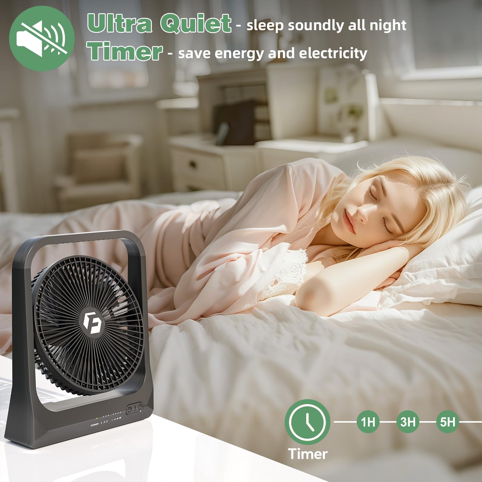 Wavmill quiet desk fan operating softly for focused work.