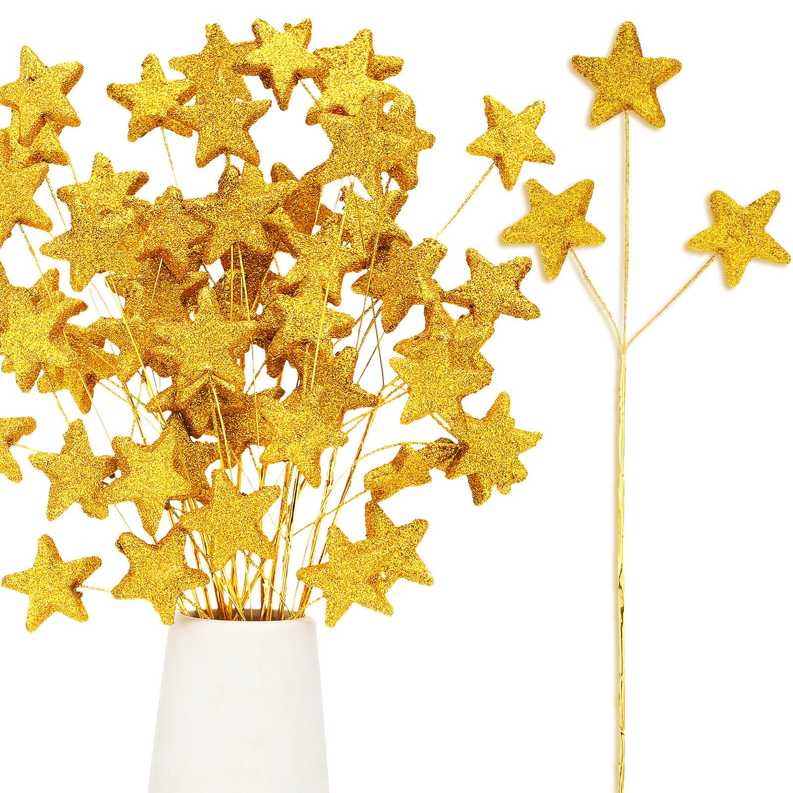 Wavwavw glitter star picks with foam stars add festive sparkle to centerpieces