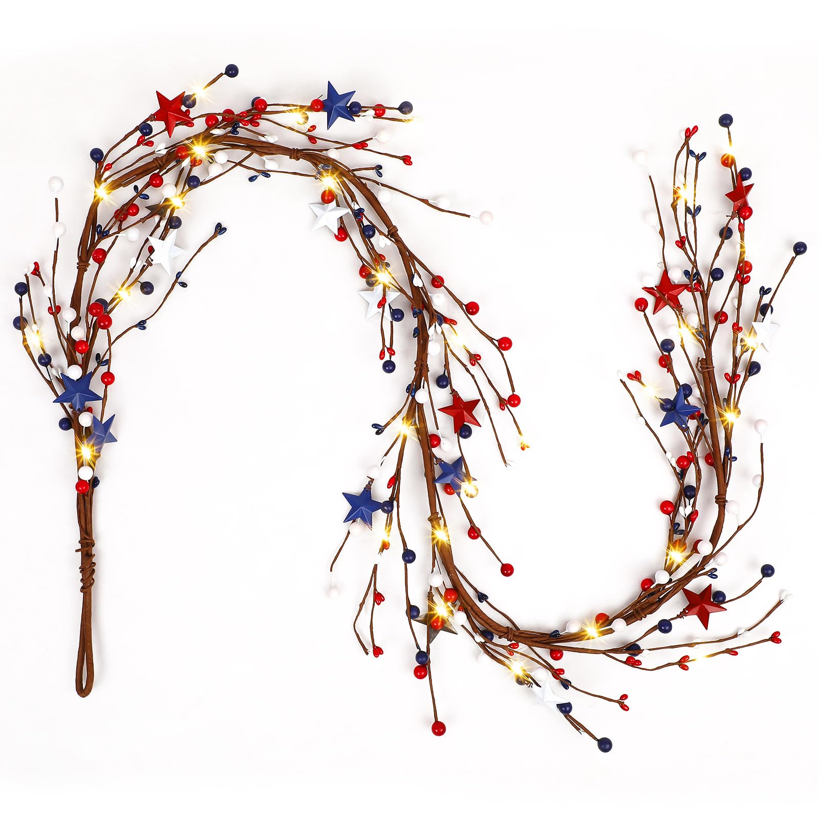 Wavwavw patriotic garland complements indoor and outdoor celebrations.