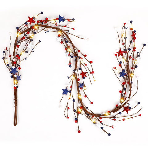 Wavwavw patriotic garland complements indoor and outdoor celebrations.
