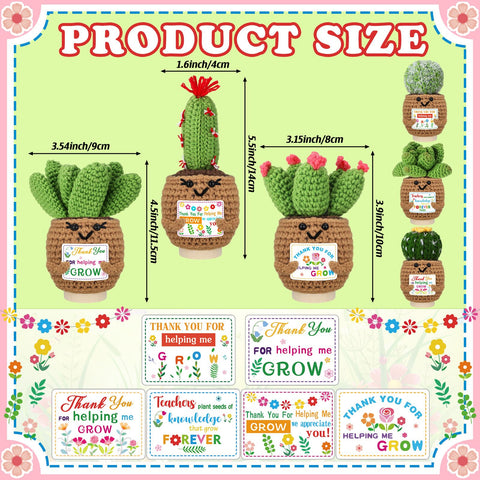 Wavwavw crochet succulent with card showcasing vibrant knitted pots.