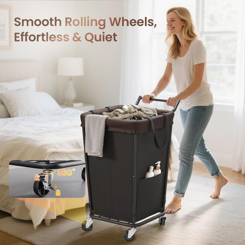 Wawocs 160L capacity hamper for large loads and fewer trips.