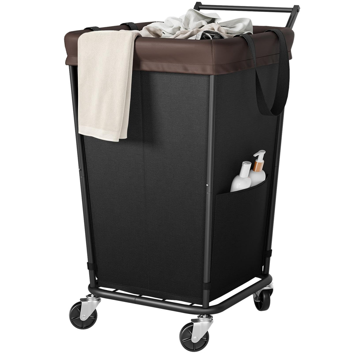 Wawocs 160L laundry hamper with wheels, ideal for a full week of family laundry.