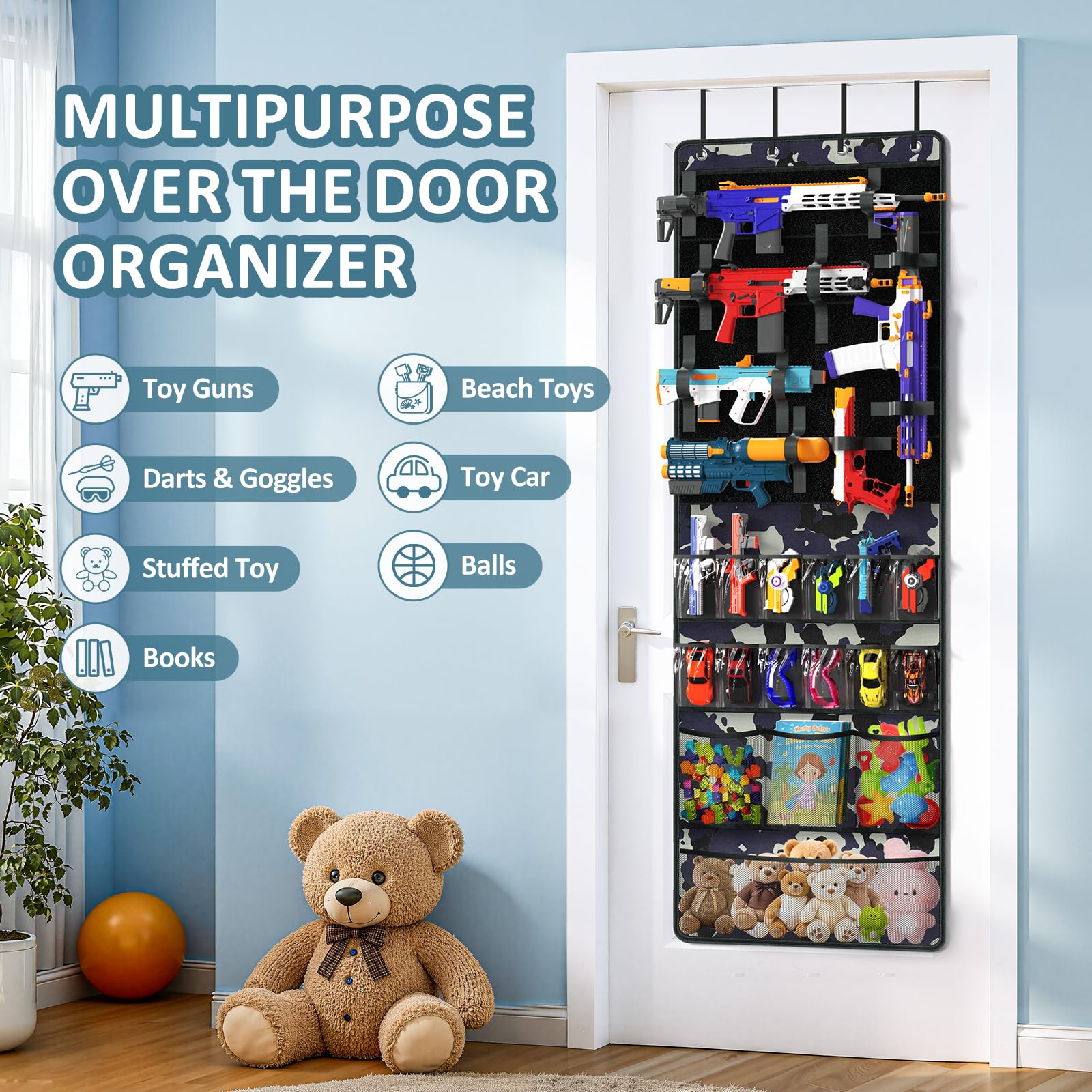 Wawocs easy no-tools installation saves floor space in bedrooms, playrooms, or closets.