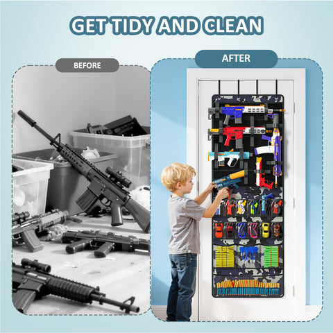 Wawocs hanging door organizer with hooks for tool-free installation.
