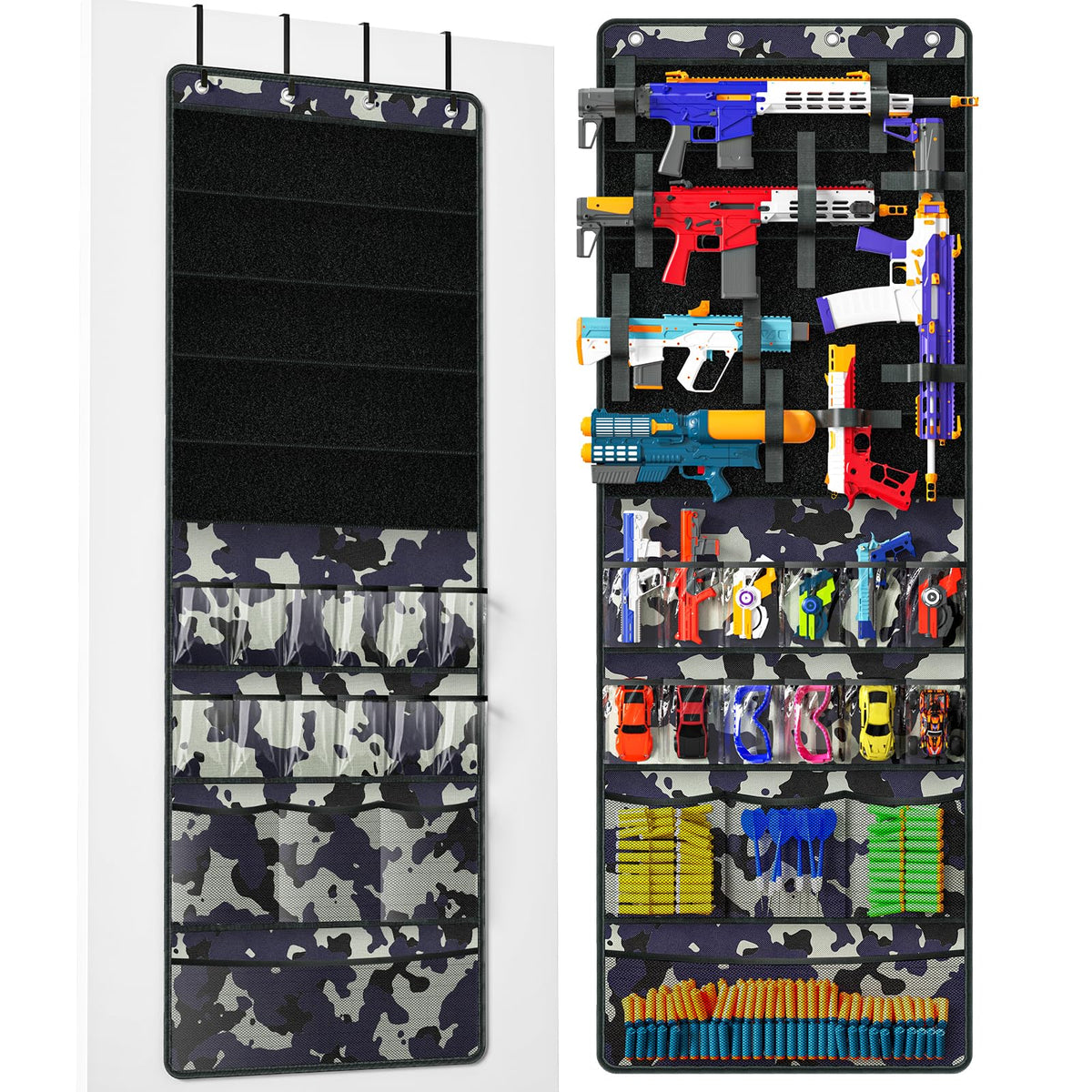 Wawocs over-the-door organizer with 12 pockets keeps toys visible and accessible.