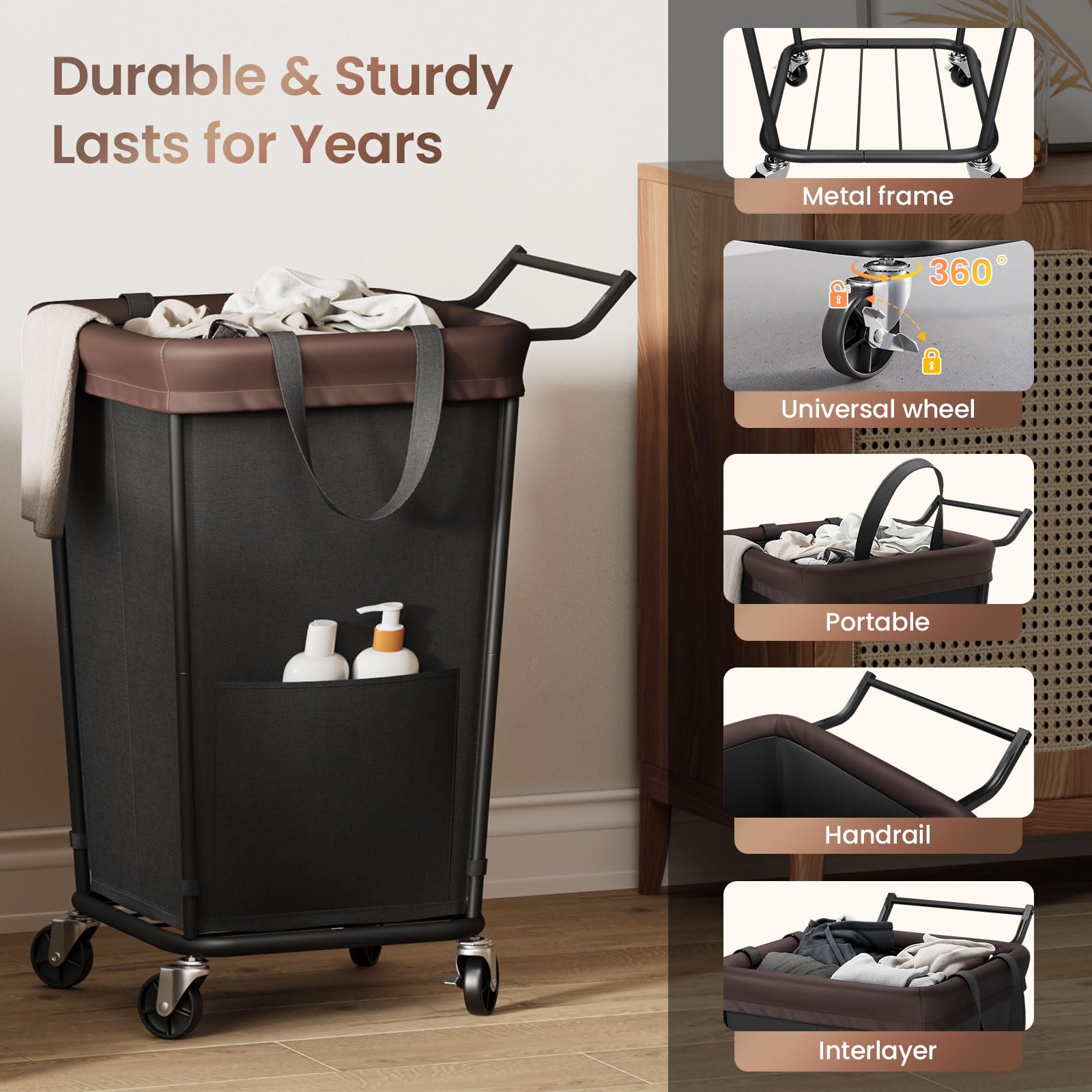 Wawocs sturdy metal frame provides durable support for heavy loads.