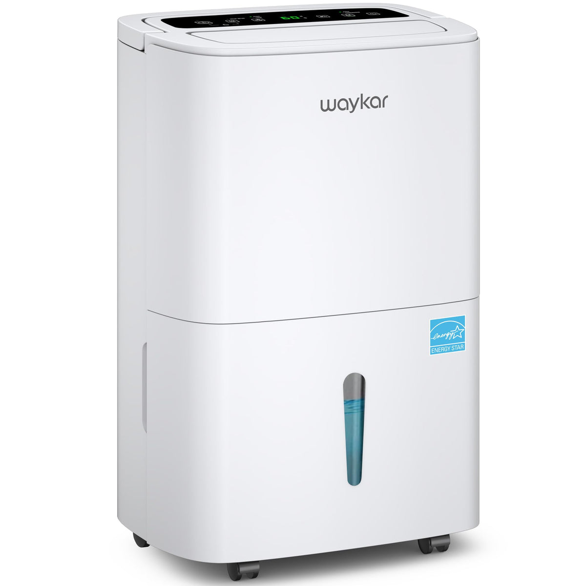 Waykar Max 80 Pint Dehumidifier front view for basements and large rooms
